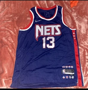 Nike Brooklyn Nets Harden City Edition Authentic Jersey Red White Blue/56 2XL - Picture 1 of 4