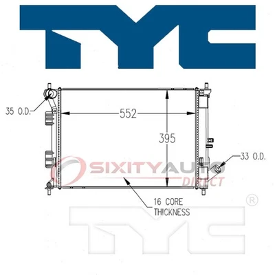 TYC Radiator for 2012-2013 Kia Soul 1.6L 2.0L L4 Cooler Cooling Antifreeze cy Foto 1 de 4