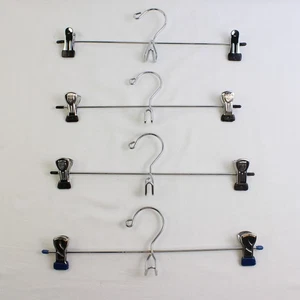 Mengenangebot 5 Chrom Metall Kleiderbügel mit Clips - Bild 1 von 5