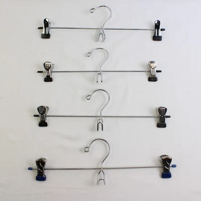 Mengenangebot 5 Chrom Metall Kleiderbügel mit Clips - Bild 1 von 4