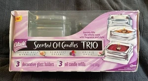 NEW Glade Scented Oil Candles TRIO Spice Rose/Vanilla-Dewberry Dreams-Orchid ** - Picture 1 of 3