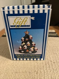 Vintage grün Keramik Porzellan Weihnachtsbaum Teelicht Kerzenhalter/Leuchte - Bild 1 von 5