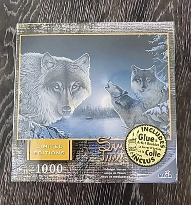 "Midnight Wolves" 1000 Piece Puzzle Sam Timm Mega Brand Limited Edition Sealed - Image 1 of 4