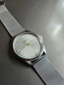 Brazalete Farer Universal Clásico de 3 Manos Esfera Plateada en Malla; Raro + ¡Impresionante! - Imagen 1 de 10