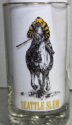 Fondo de vidrio burbuja ganador triple corona Seattle SLEW 1977 de colección Belmont Park 5" Foto 1 de 4