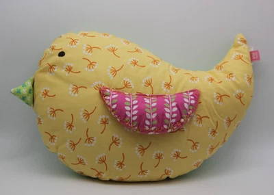 Pottery Barn Teen PBT Bird Patchwork Embroidered  12" Throw Pillow Plush Y2K - Image 1 of 4