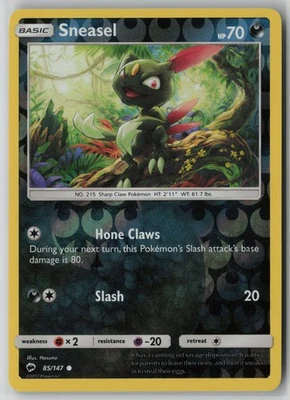 Sneasel 85/147 Pokemon Burning Shadows Reverse Holo Near Mint 1 - Image 1 of 2
