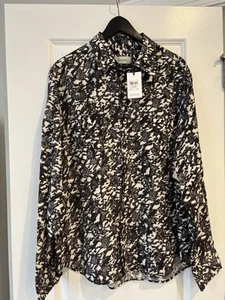NWT COACH Men's Black/White Long Sleeve Button Down Shirt Size Large MSRP $250 - Picture 1 of 12