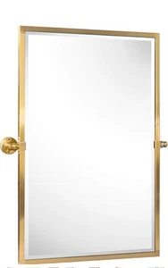 Espejo de baño rectangular con marco de metal dorado TEHOME 24”x 36"" inclinable - Imagen 1 de 3