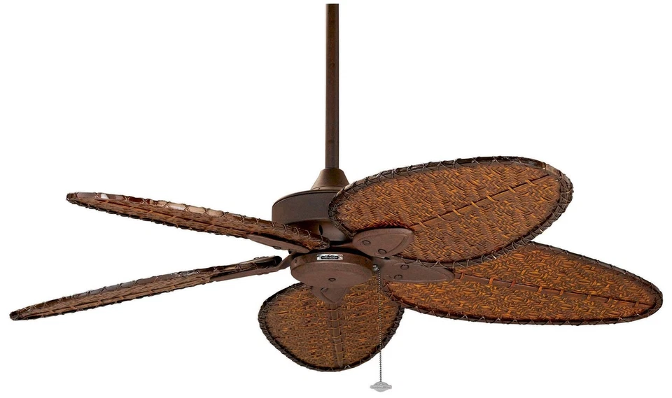 52" Fanimation Windpointe Rust Bamboo Damp Rated Fan with Pull Chain - Image 1 of 1