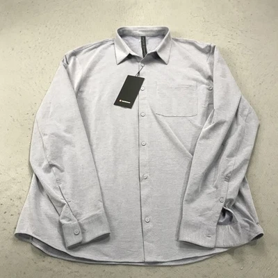 Camisa masculina Lululemon 2XL XXL azul comissão manga longa botão nova com etiquetas - Imagem 1 de 4
