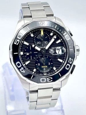 Tag Heuer Aquaracer CAY211A 43 mm cronógrafo esfera negra cerámica papeles automáticos Foto 1 de 4