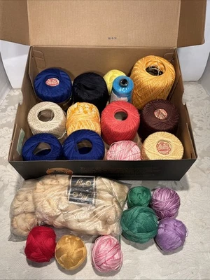 Смешанный лот ниток для вязания крючком - 21 штука - пальто J & P и другие - Изображение 1 из 4