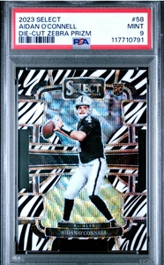 Select Aidan O'Connell Zebra Prizm 2023 troquelado SSP RC Concourse #58 PSA 10 - Imagen 1 de 3