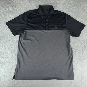 Travis Mathew Polo Shirt Mens XL Gray Black Striped Golf Performance Stretch - Picture 1 of 10