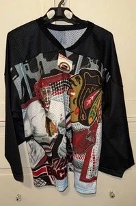 Chicago Blackhawks RARE vintage CCM Maska Mesh NHL Hockey jersey size Man L - Picture 1 of 6