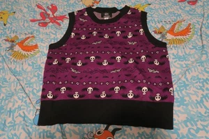 Unique Vintage Corpse Bride Pullover Weste Lila/Schwarz Gr. XL/14 - Bild 1 von 6