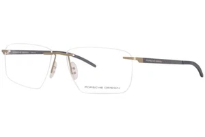 Porsche Design P8341-B Eyeglasses Men's Gold/Grey Rimless Rectangle Shape 54mm - Picture 1 of 5