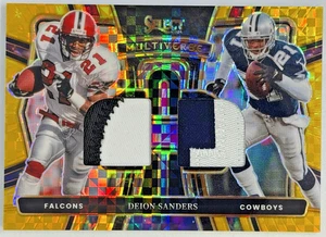2024 Select Deion Sanders Multiverse Dual Patch Gold Prizm #/10 - Picture 1 of 2