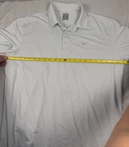 Callaway Opti-Dri Mens Golf Polo Shirt White Gray Striped Short Sleeve XXL - Picture 1 of 9