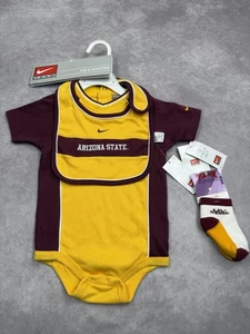 Arizona State Sun Devils Bodysuit Bib Booties 24M NCAA Football Nike Kids - Picture 1 of 24