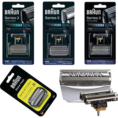 Braun Series 3 paquete combinado 30B 32B 31B 31S cabezal de afeitado de repuesto lámina cuchillas afeitadora