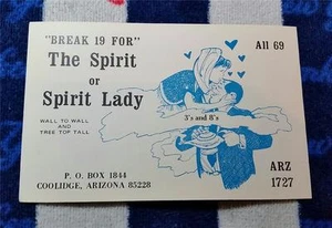 HAM CB RADIO QSL Trading Card "THE SPIRIT & SPIRIT LADY - COOLIDGE AZ ARIZONA" - Imagen 1 de 1