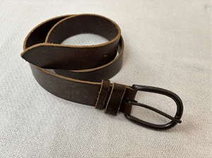 VINTAGE Banana Republic Large Buckle Wide Leather Belt ITALY - XS / 30-34” - Picture 1 of 9