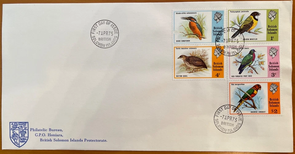 SOLOMON ISLANDS 1975 Birds, Set of 5 on FDC - Image 1 of 1