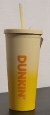 Dunkin Donuts - 24oz Yellow Rainbow Acrylic Travel Cup Tumbler - NWT