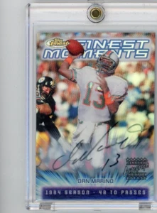 2000 Topps Finest Moments Dan Marino refractor en tarjeta automática Miami Dolphins NFL - Imagen 1 de 2