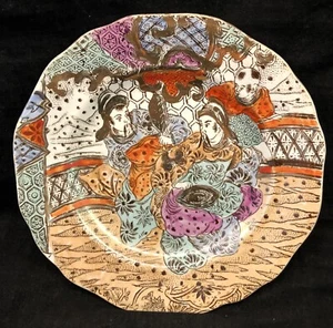 Antique Satsuma Style Japanese Warrior Gilded Ceramic 7.5” Plate c 1900-1910 - Picture 1 of 9