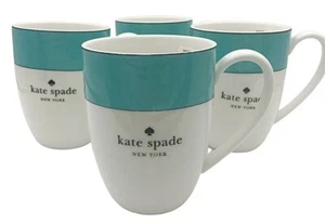 LENOX Kate Spade 858658 Rutherford Circle Turquoise Mug Set of 4 16oz - Picture 1 of 5