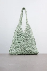 Zara Braided Tote Bag Blue* - New With Tag - Picture 1 of 7