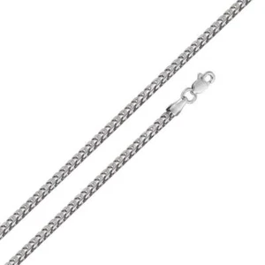 925 Sterling Silver Italian 3mm Solid Franco Round Box Link Chain Necklace - Picture 1 of 5