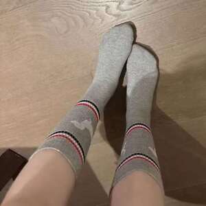 Thom Browne Women Puppy Jacquard College Style Calf Socks