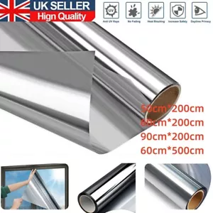 One Way Mirror Window Film Reflective Home Privacy Solar Tint Foil Glass Sticker - Picture 1 of 20