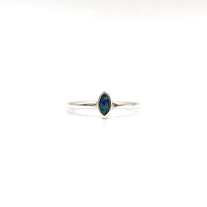 minimalistischer Damen 925 Silber Ring Australischer Opal Schmuck Sterling RW 54 - Picture 1 of 12