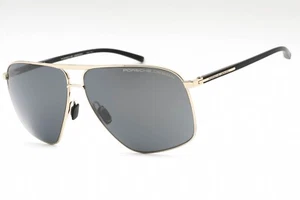 Occhiali da sole PORSCHE P8933 B montatura oro chiaro nero lenti blu nere 63 mm - Foto 1 di 4