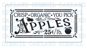 Apple STENCIL for Painting Wood Signs Summer Walls Canvas Fabric Reusable  - Picture 1 of 1