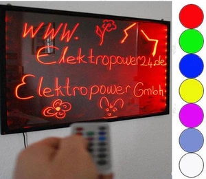 LED Schreibtafel Licht-Tafel/Werbetafel/Beleuchtung/Writing Board 50x30 werbung - Bild 1 von 3