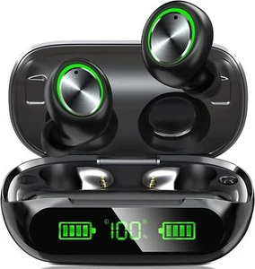 Wireless Earbuds Bluetooth Headphones,LED Power Display/50H Play Time/Button Con - Picture 1 of 8