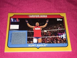 2018 Topps WWE Heritage Kurt Angle Survivor Series Gold Mat Relic 10/10 - Picture 1 of 3