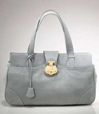 Talbots Snakeskin Print Gray Leather Tote Bag - Imagem 1 de 4