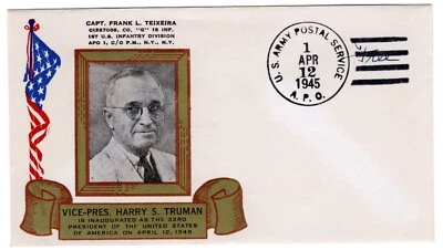 VP. Harry S. Truman Inauguración como Presidente 1945 Muy Escasa Teixeira Foto 1 de 2