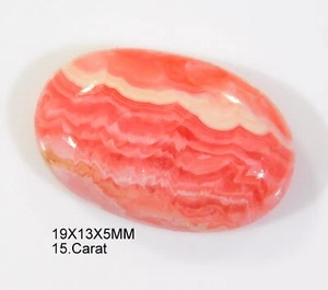 100% Natural Pink Rhodochrosite Oval Cabochon Gemstone 19x13x5 mm 15 Ct MZ=0202 - Picture 1 of 6