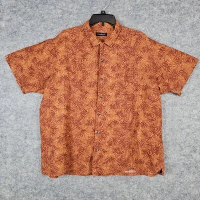 Club Room Men's Hawaiian/Tropical Short Sleeve Size XL Shirt Burnt Orange Palms - Image 1 of 4