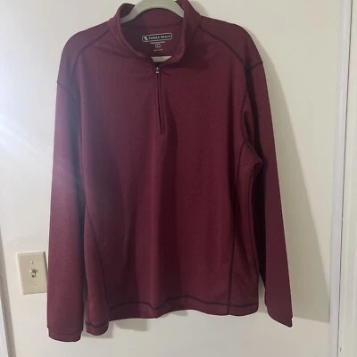 Pebble Beach 1/4 Zip Fleece Men's Size Large Burgundy - Image 1 of 4