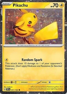 Pikachu 051/162 Cosmos Holo Promo Temporal Forces Pokemon Card NM - Imagen 1 de 1