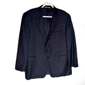 Hickey Freeman Worsted Wool Tuxedo Suit Size 48R Black Pinstripe Two Buttons - Picture 1 of 8